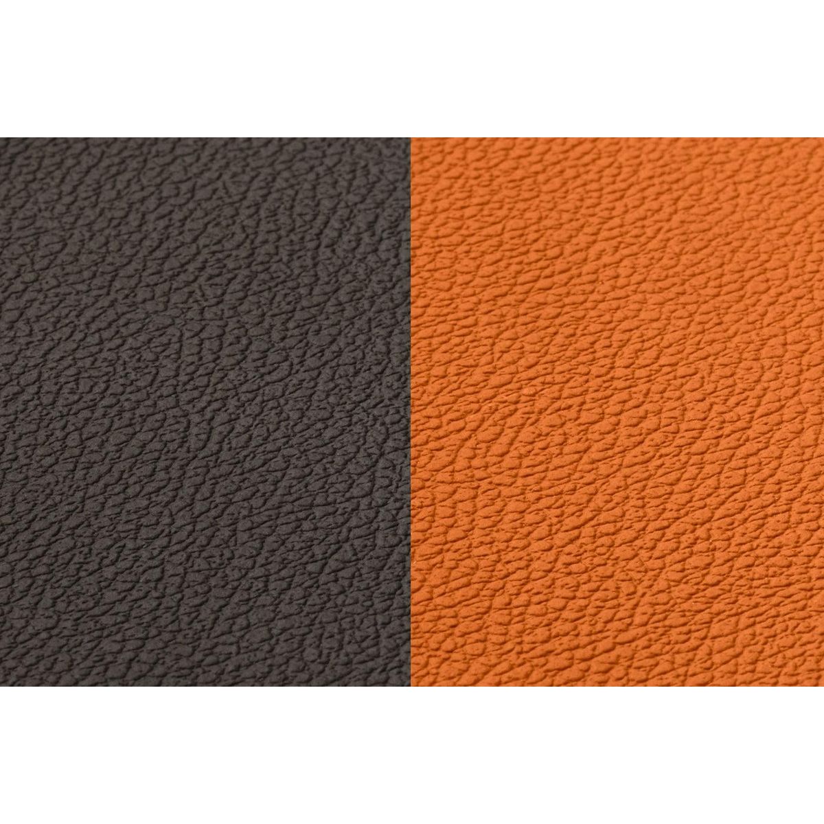 BJORN Set de table ovale réversible - 6 pièces - Cuir recyclé orange et chocolat