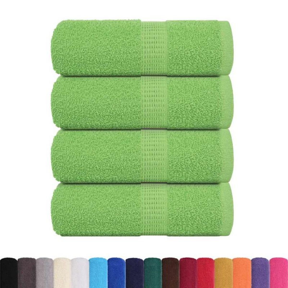 VIDAXL Serviettes d invité 4pcs vert pomme 30x50cm 360 g m² 100% coton