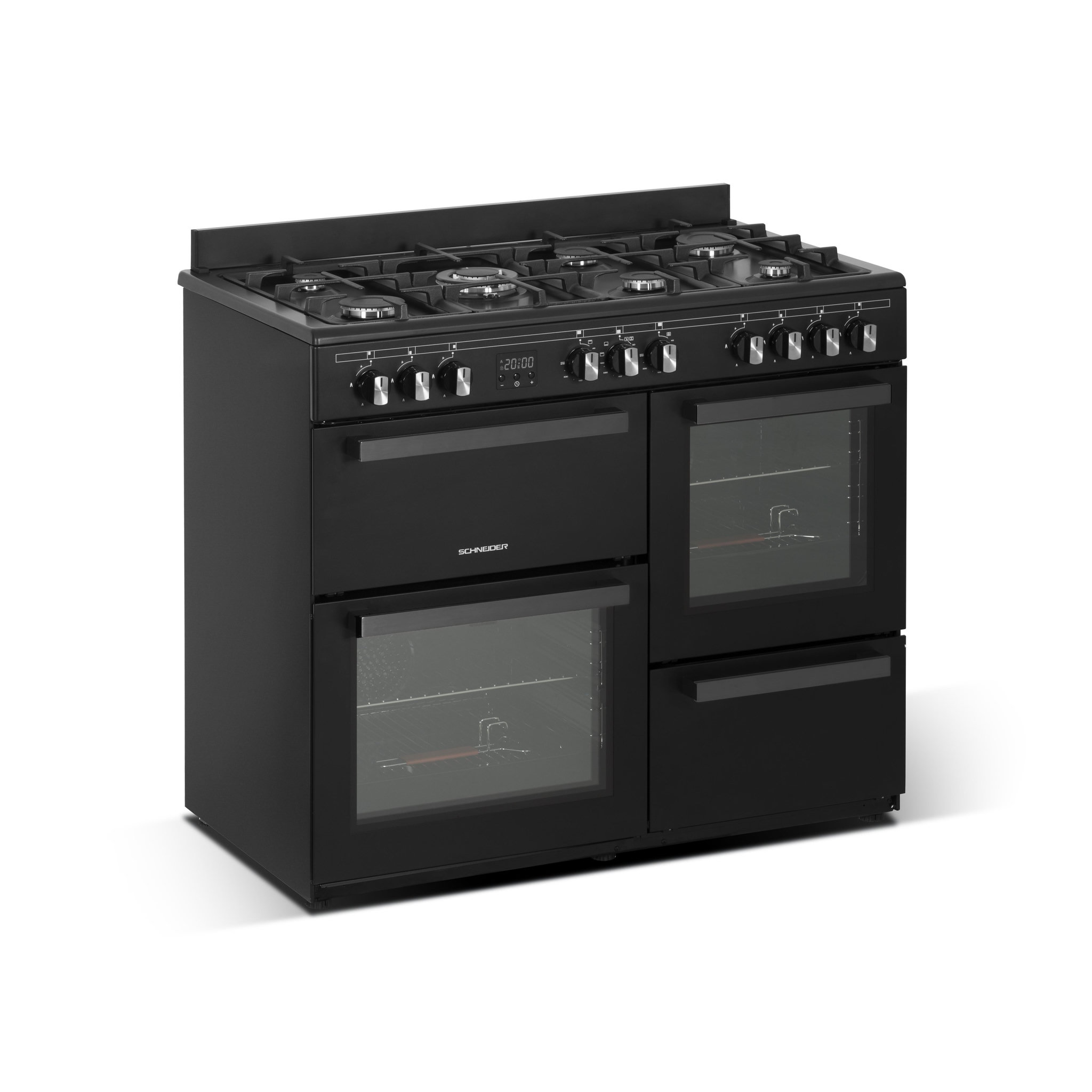 Voir la diapositive 5 : SCHNEIDER Piano de cuisson 7 feux Black mat - SCPG71MF-BM