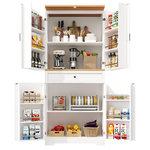 MERAX Buffet de cuisine 4 portes 1 tiroir - 80 cm blanc mdf