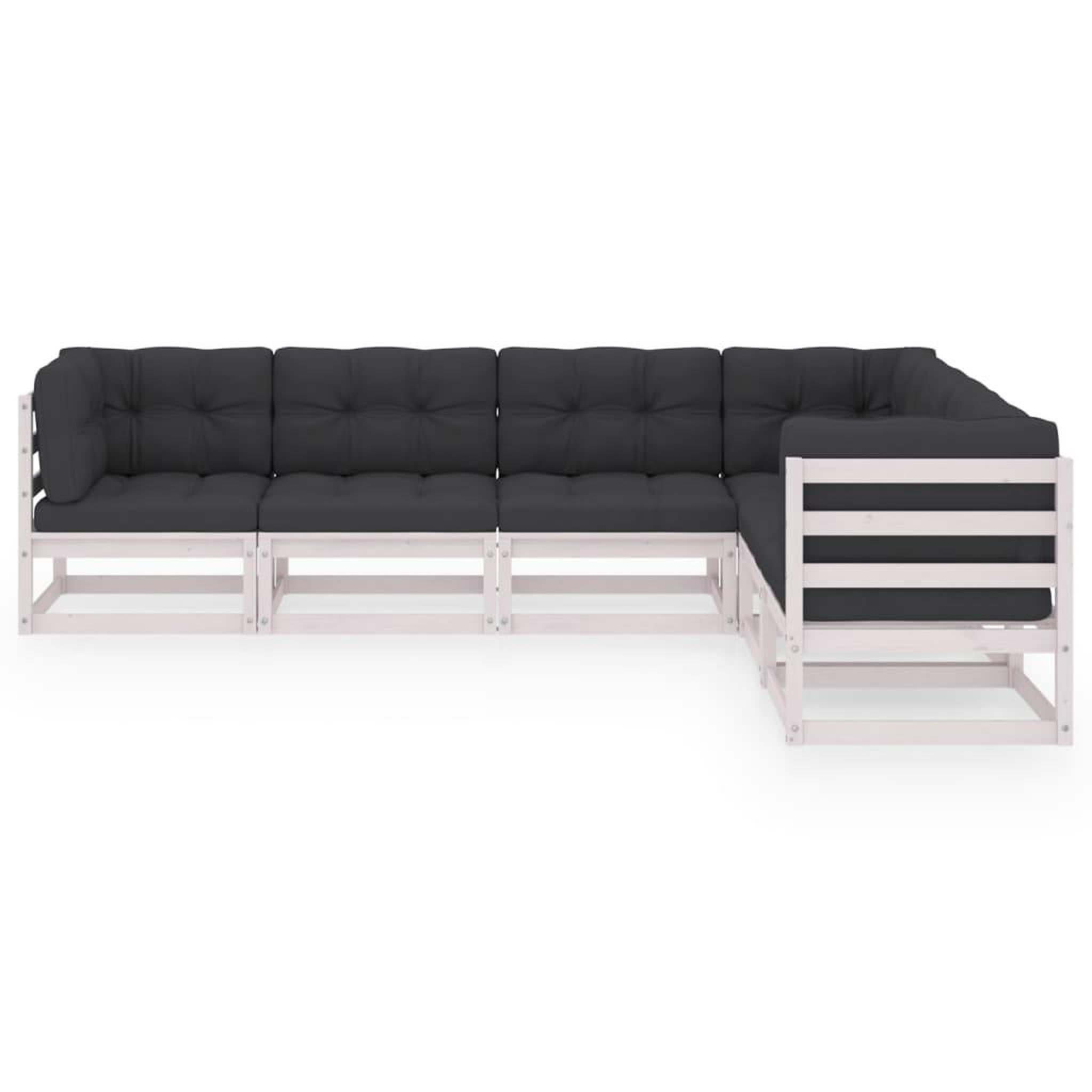 Voir la diapositive 3 : VIDAXL Salon de jardin 6 pcs avec coussins Bois de pin massif