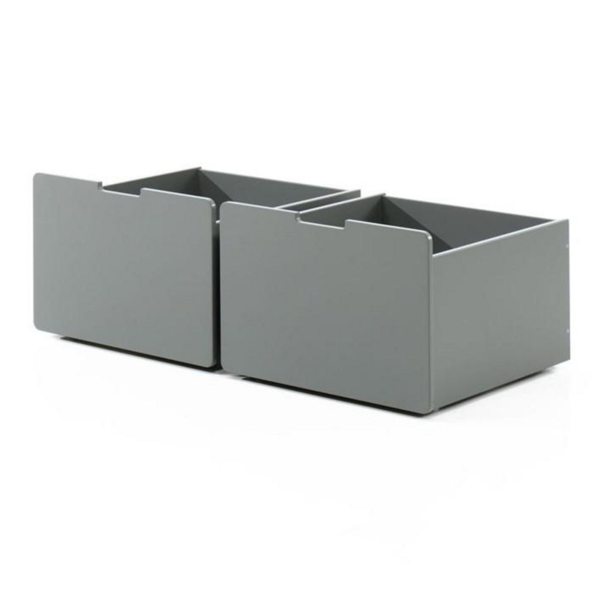 Paris Prix Pack - Lit Enfant Surélevé, 2 Tiroirs & Étagère  Pino  Gris