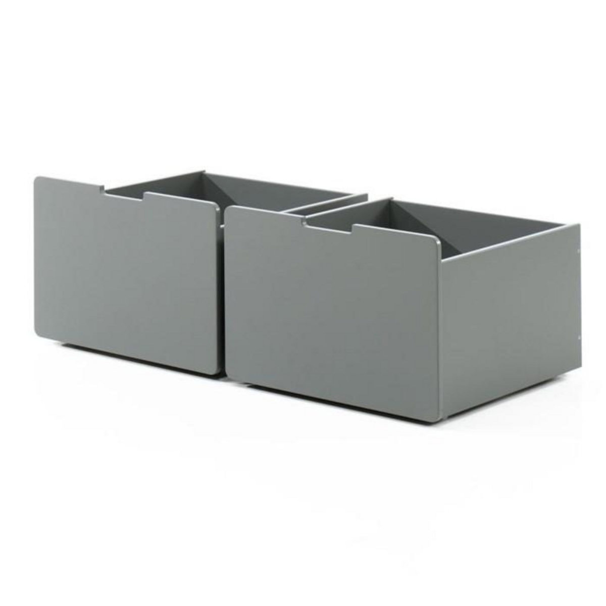 Paris Prix Pack - Lit Enfant Surélevé, 2 Tiroirs & Étagère  Pino  Gris