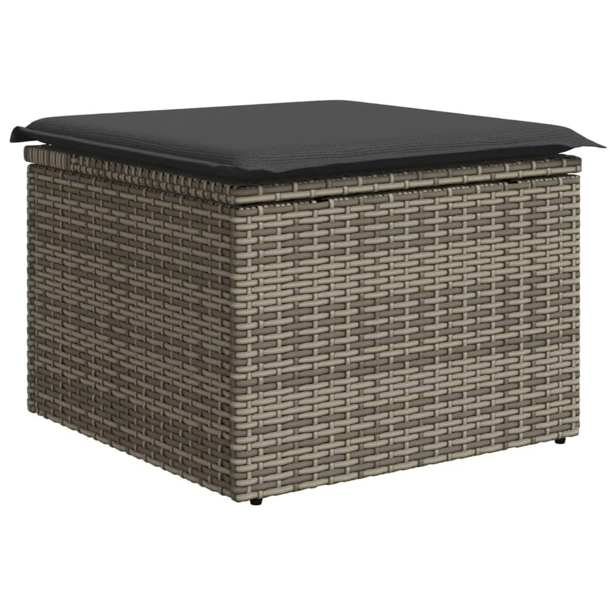 Voir la diapositive 3 : VIDAXL Salon de jardin 5 pcs avec coussins gris resine tressee