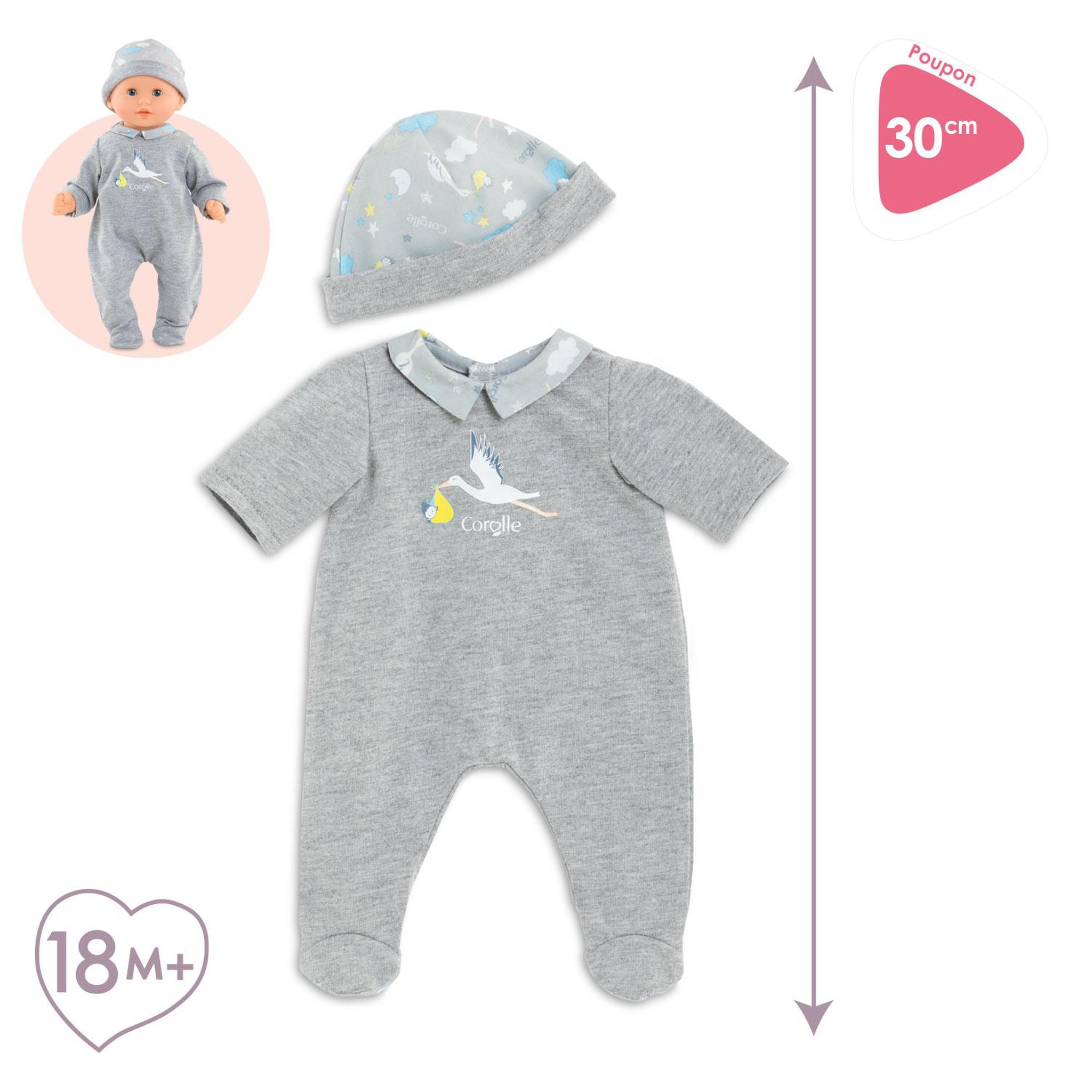 Voir la diapositive 3 : Corolle Pyjama de Naissance pour poupon 30 cm