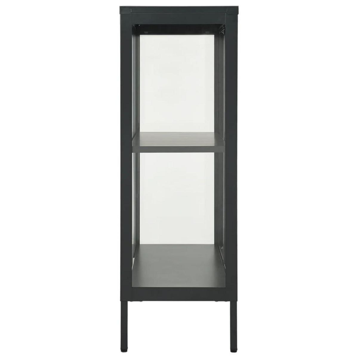 VIDAXL Buffet Anthracite 75x35x105 cm Acier et verre