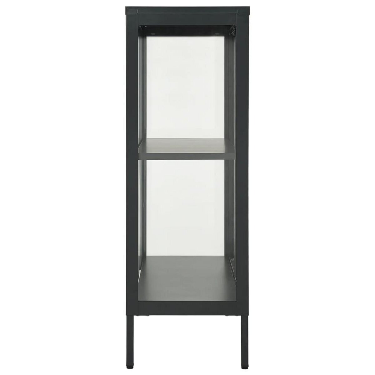 VIDAXL Buffet Anthracite 75x35x105 cm Acier et verre