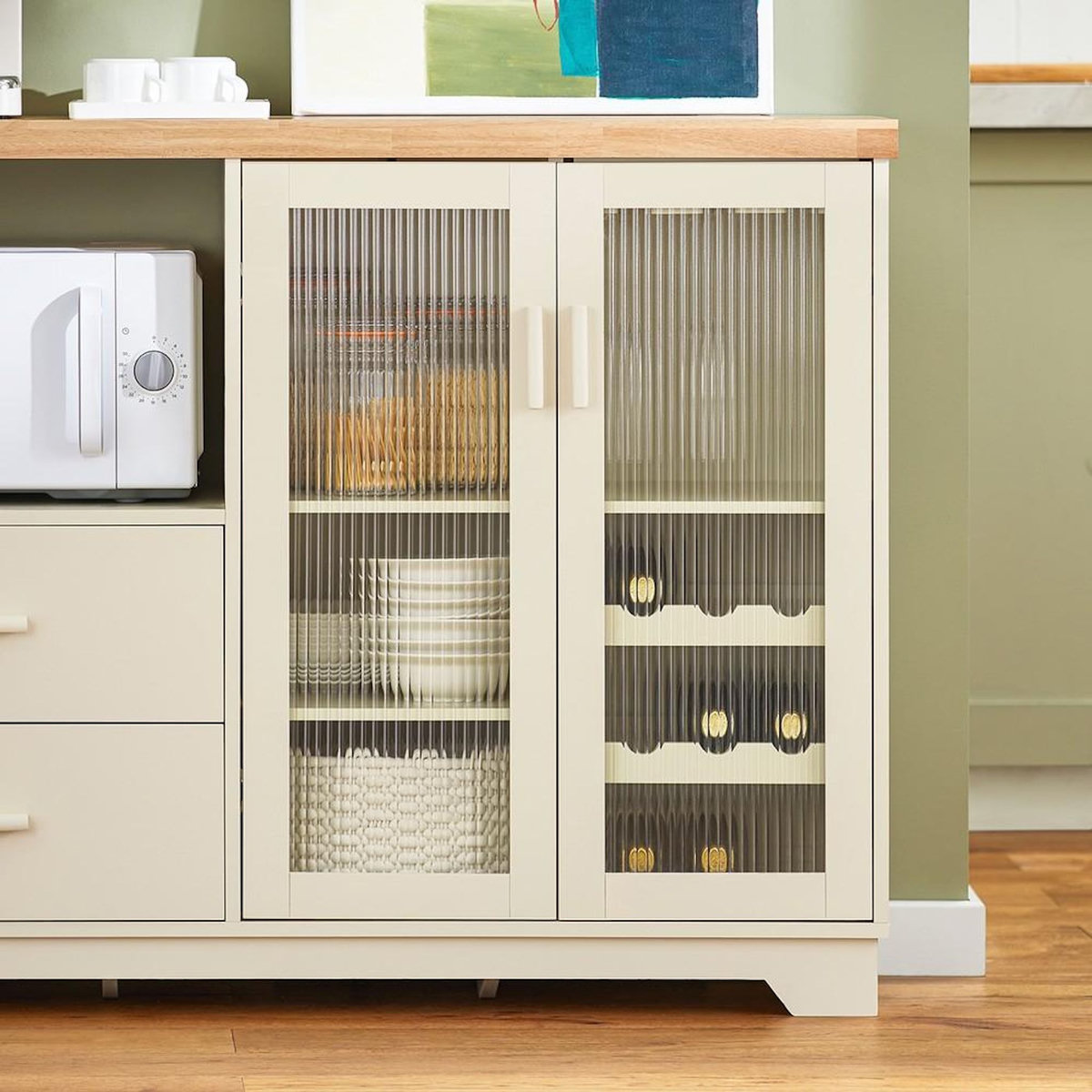 SOBUY SoBuy - Buffet Bas à deux tiroirs - Nordique - FSB81