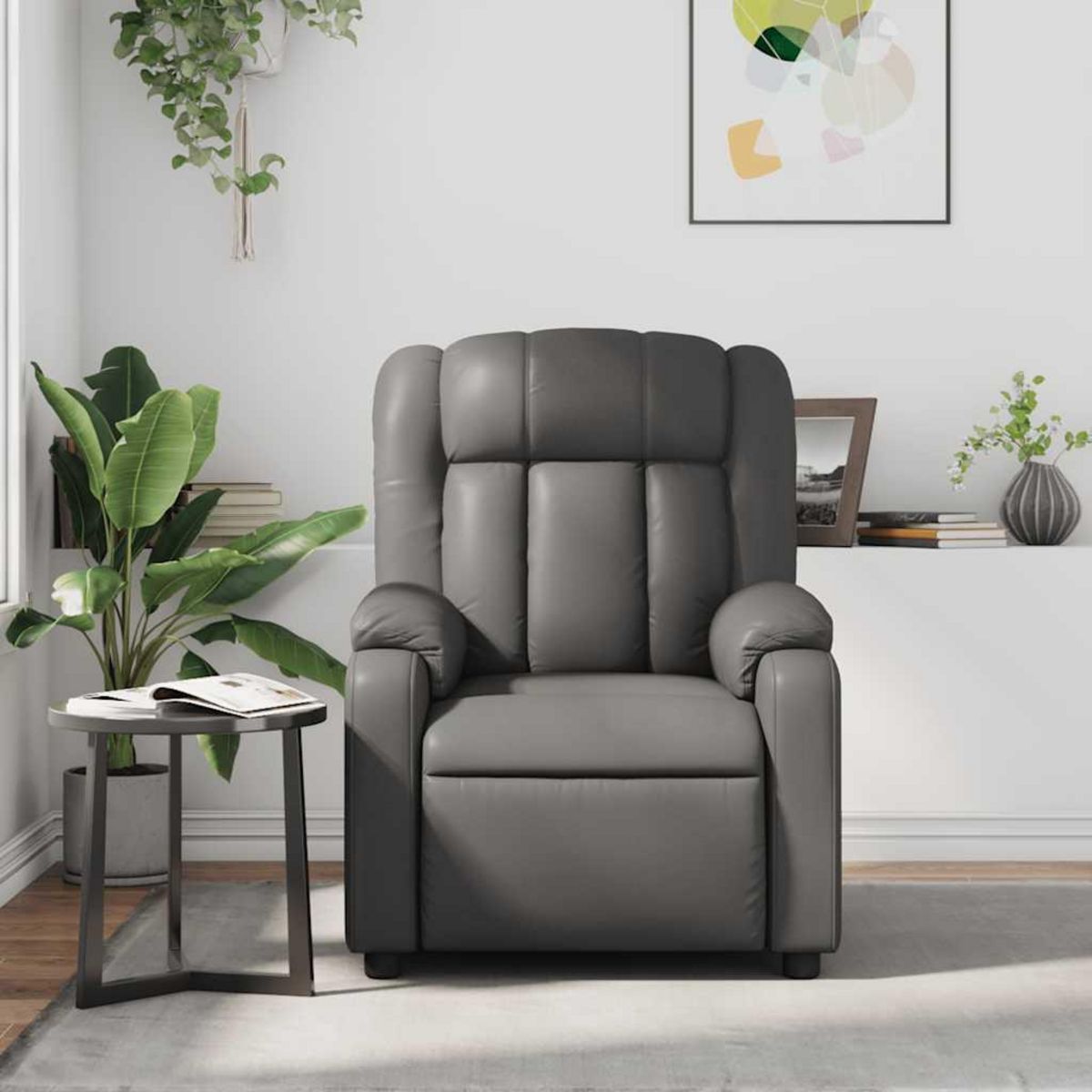 VIDAXL Fauteuil de massage inclinable Gris Similicuir