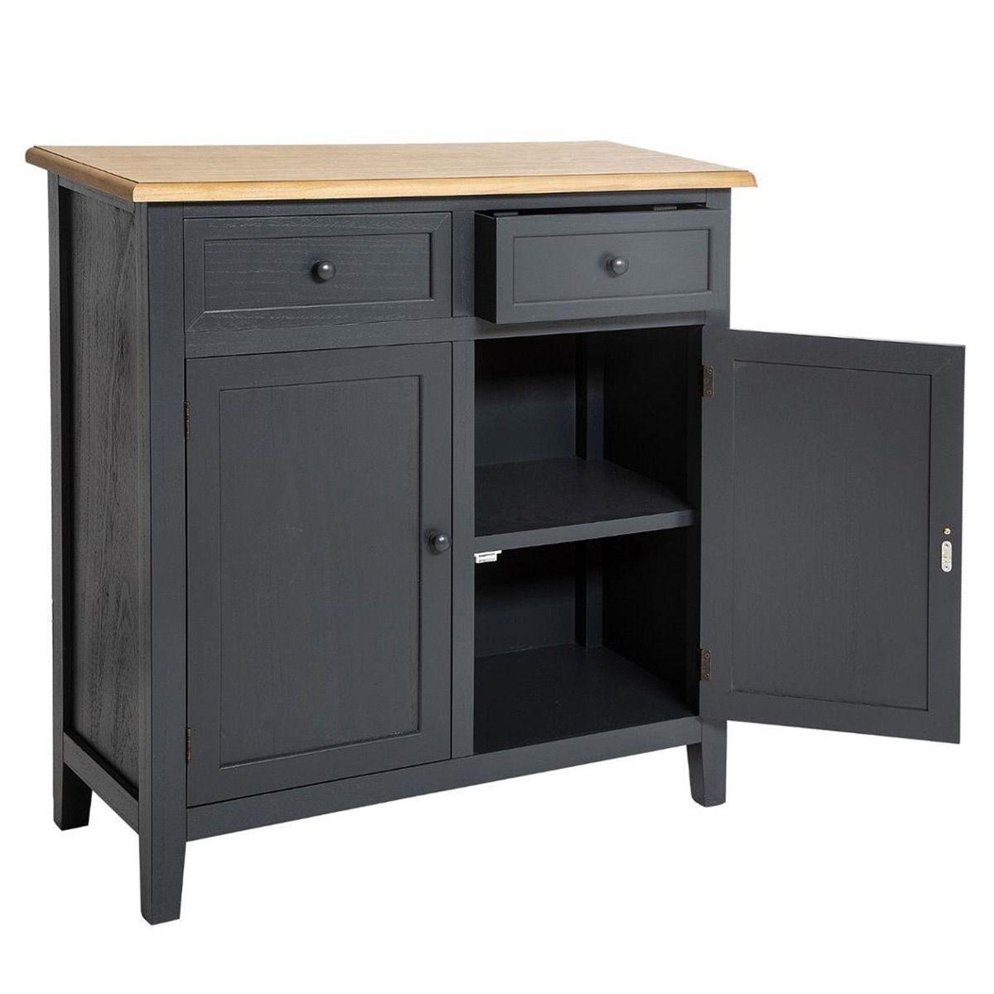 Voir la diapositive 3 : ATMOSPHERA Buffet 2 tiroirs & 2 portes  damiano  85cm gris