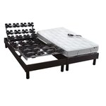 IDLITERIE Ensemble relaxation mémoire de forme + sommier avec zone lombaire ferme - FABRICATION France. Coloris disponibles : Blanc