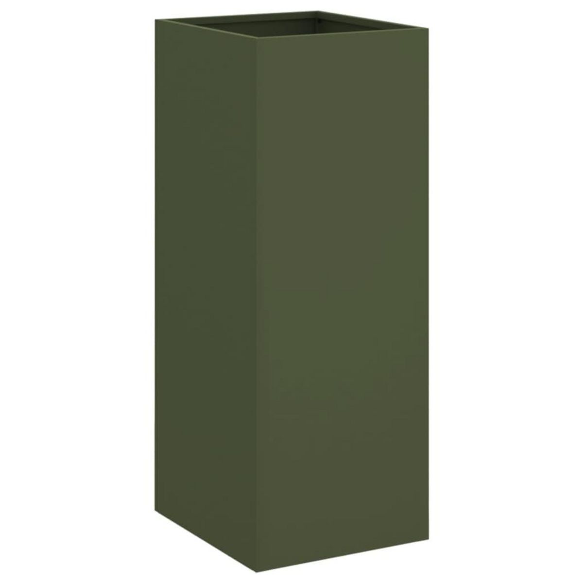 VIDAXL Jardiniere vert olive 32x29x75 cm acier