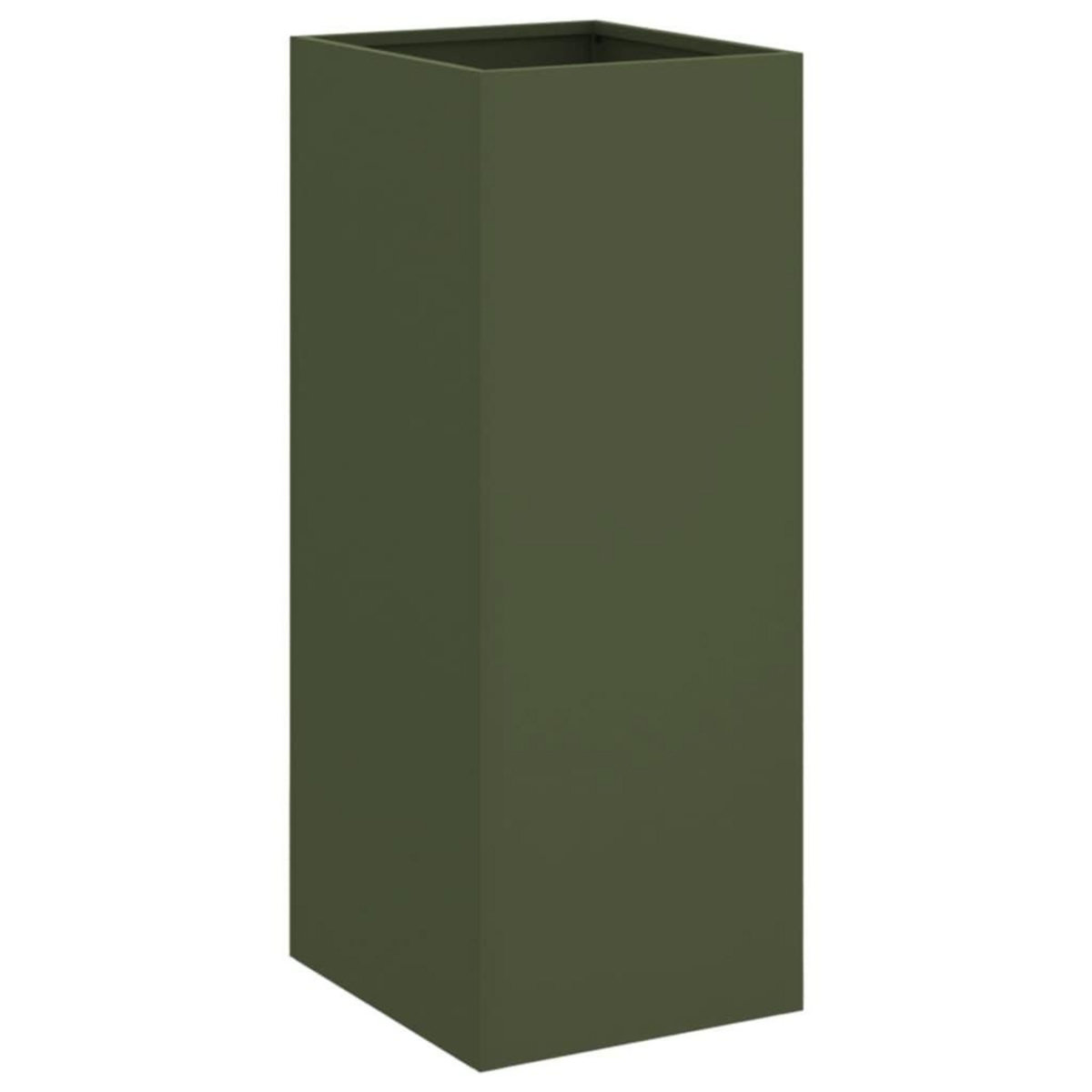 VIDAXL Jardiniere vert olive 32x29x75 cm acier