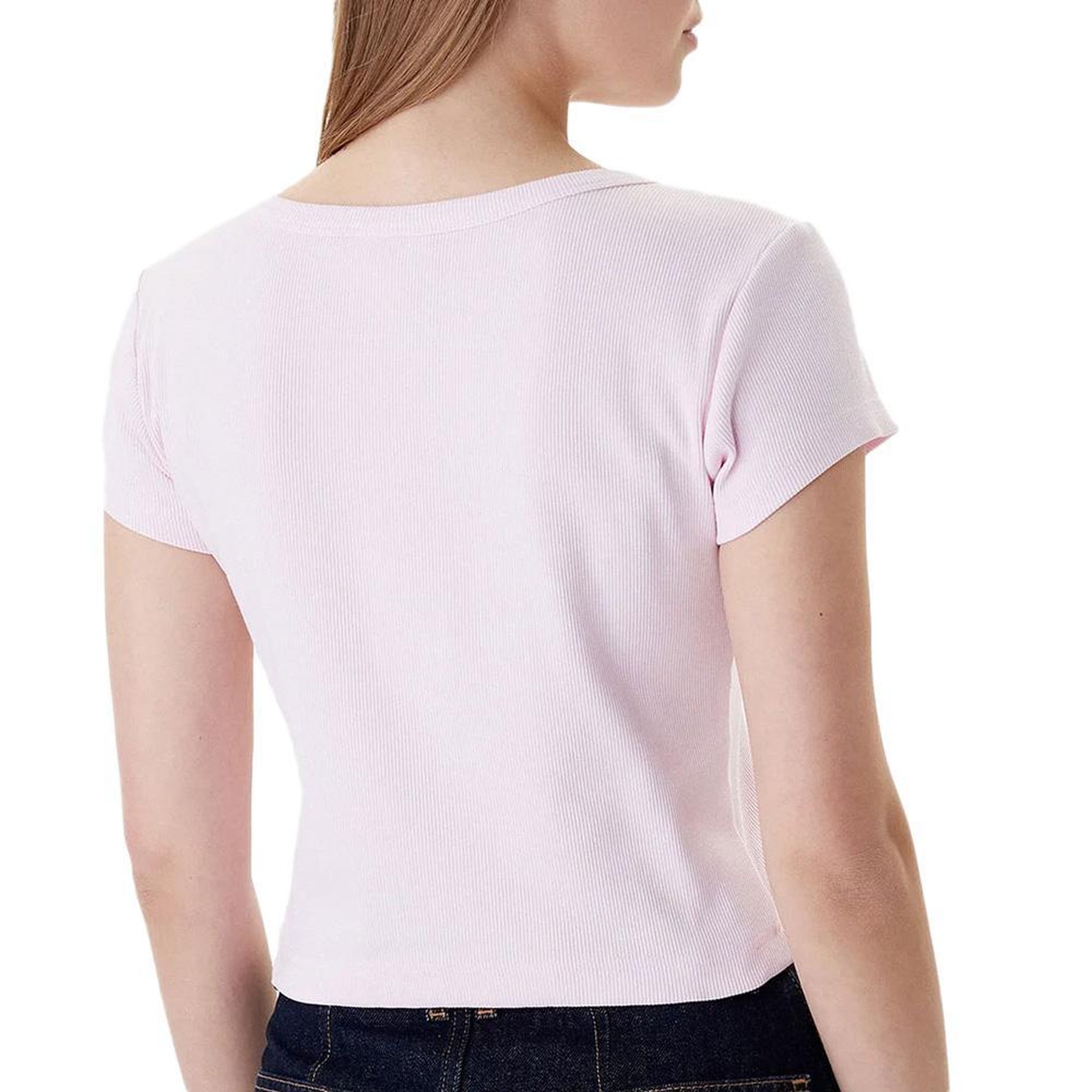 Voir la diapositive 2 : CALVIN KLEIN JEANS T-Shirt Rose Poudré Femme Calvin Klein Label 2x2