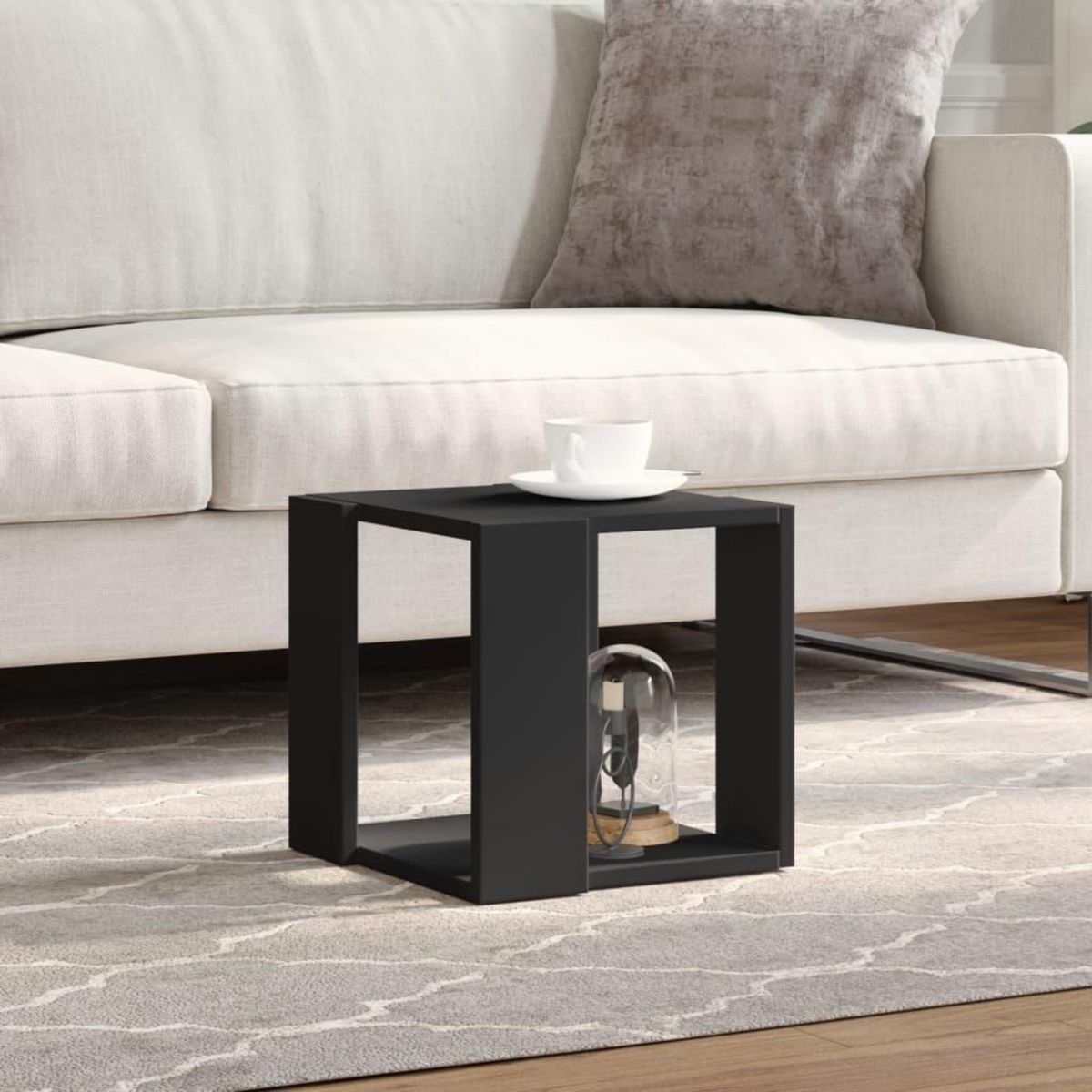 VIDAXL Table basse noir 32x32x30 cm bois d'ingenierie