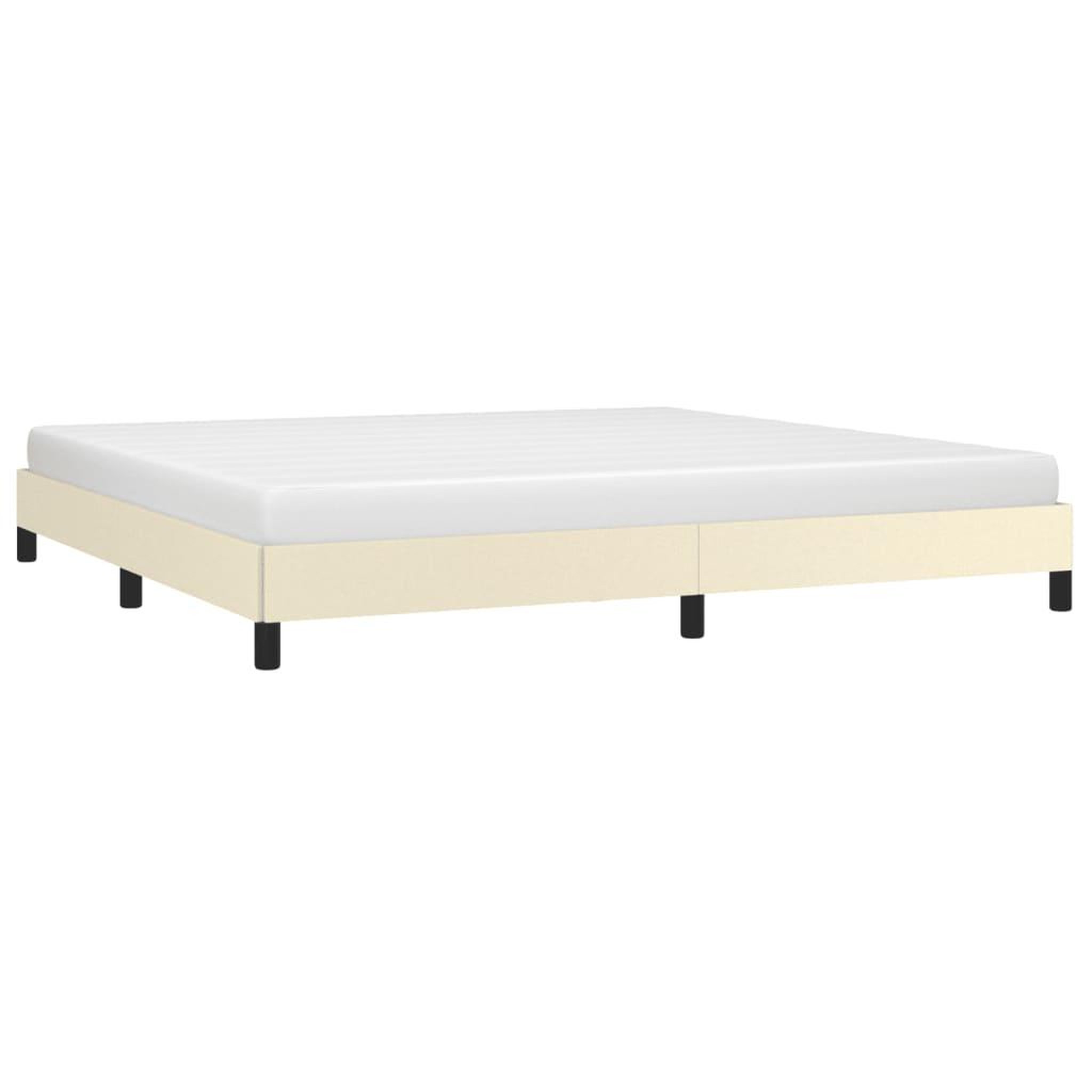 Voir la diapositive 3 : VIDAXL Cadre de lit sans matelas creme 200x200 cm similicuir