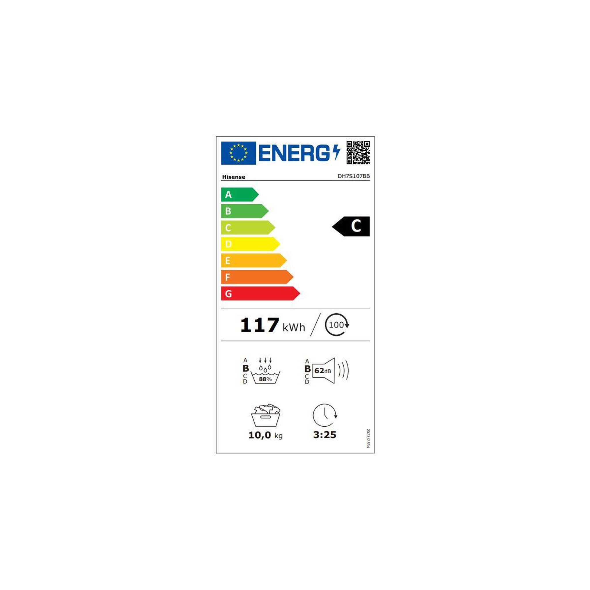 Voir la diapositive 6 : Hisense Sèche linge pompe à chaleur dh7s107bb