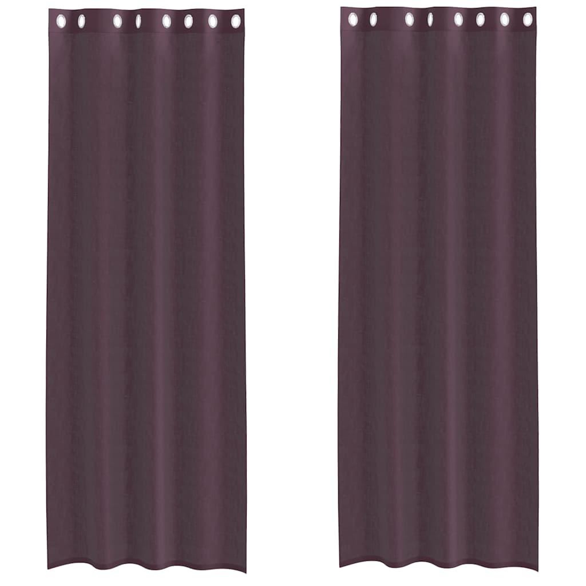 Voir la diapositive 2 : VIDAXL Rideaux en voile avec œillets 2 pcs violet 140x260 cm