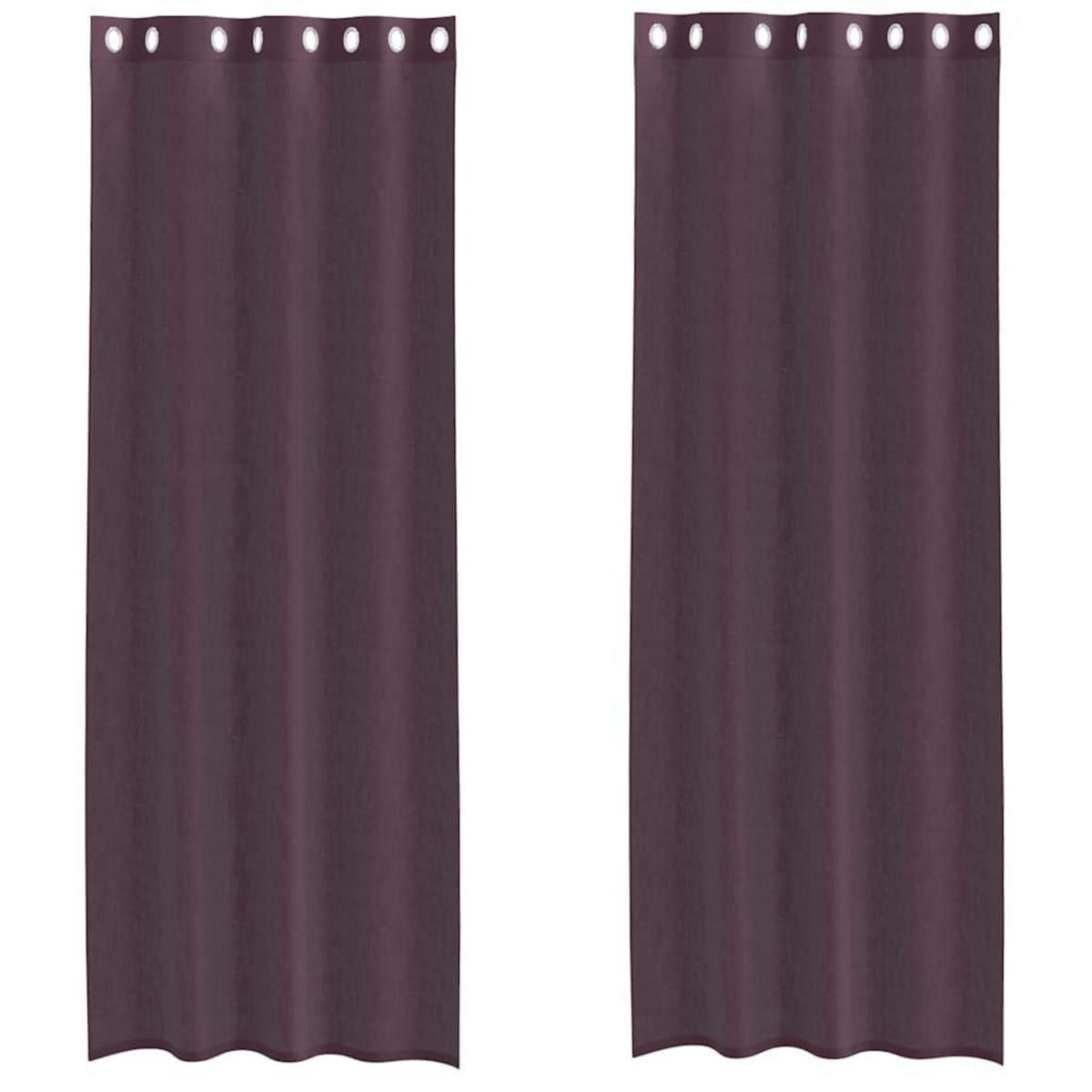 VIDAXL Rideaux en voile avec œillets 2 pcs violet 140x260 cm