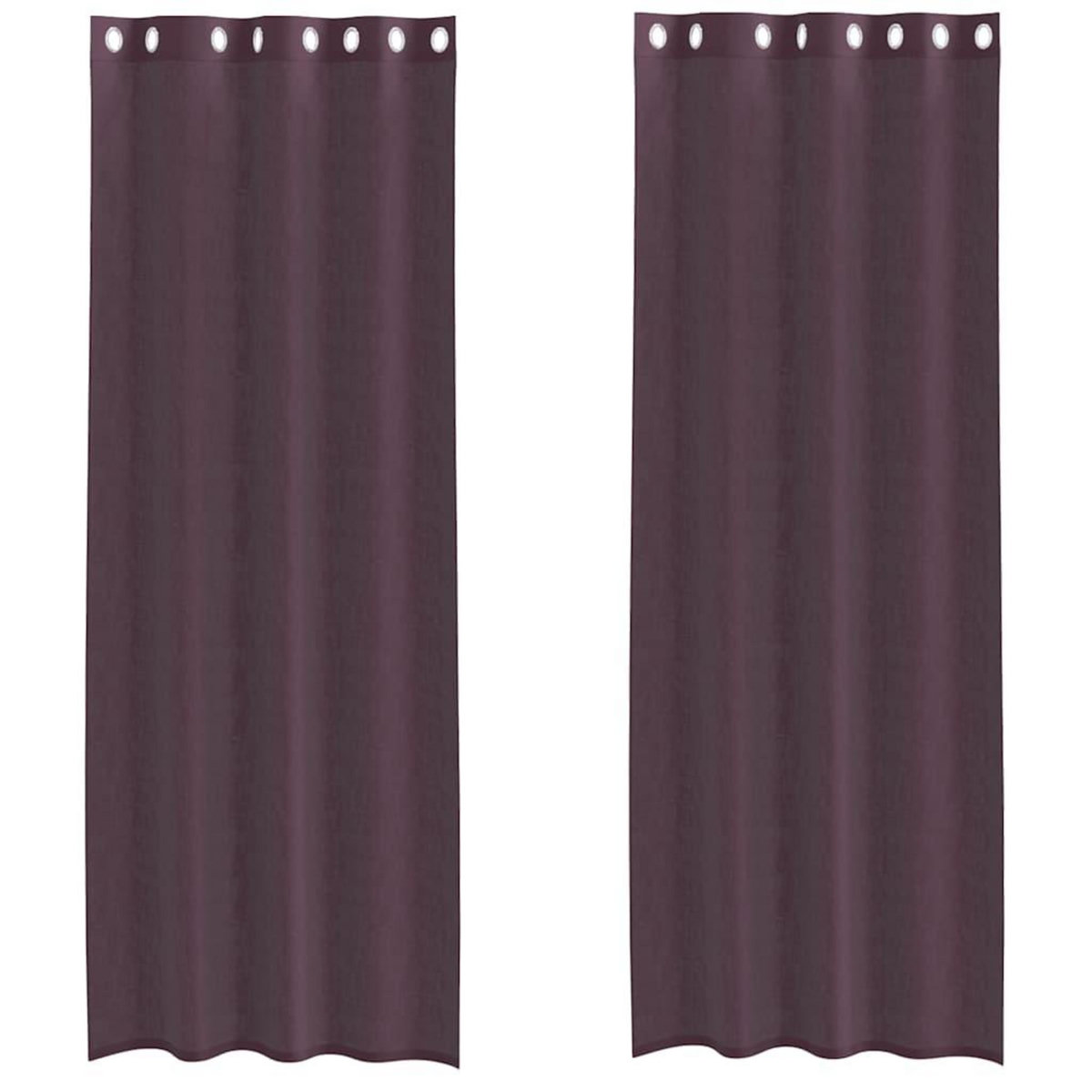 VIDAXL Rideaux en voile avec œillets 2 pcs violet 140x260 cm