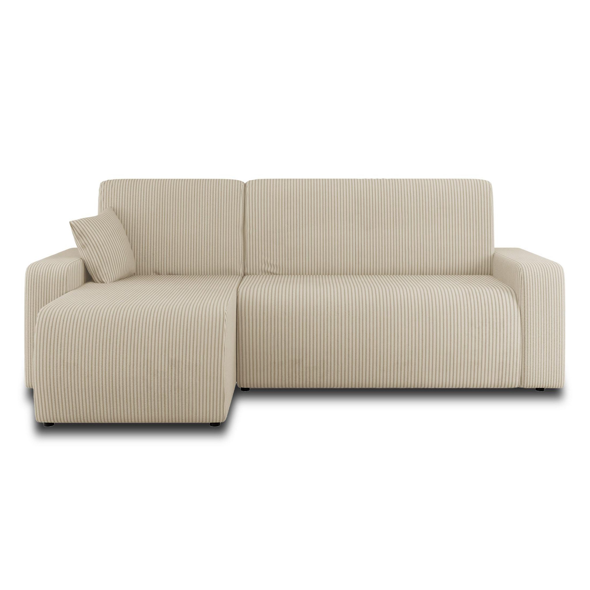 Voir la diapositive 6 : BEST MOBILIER Artemisa - canapé d'angle réversible 4 places - convertible avec coffre - en velours côtelé