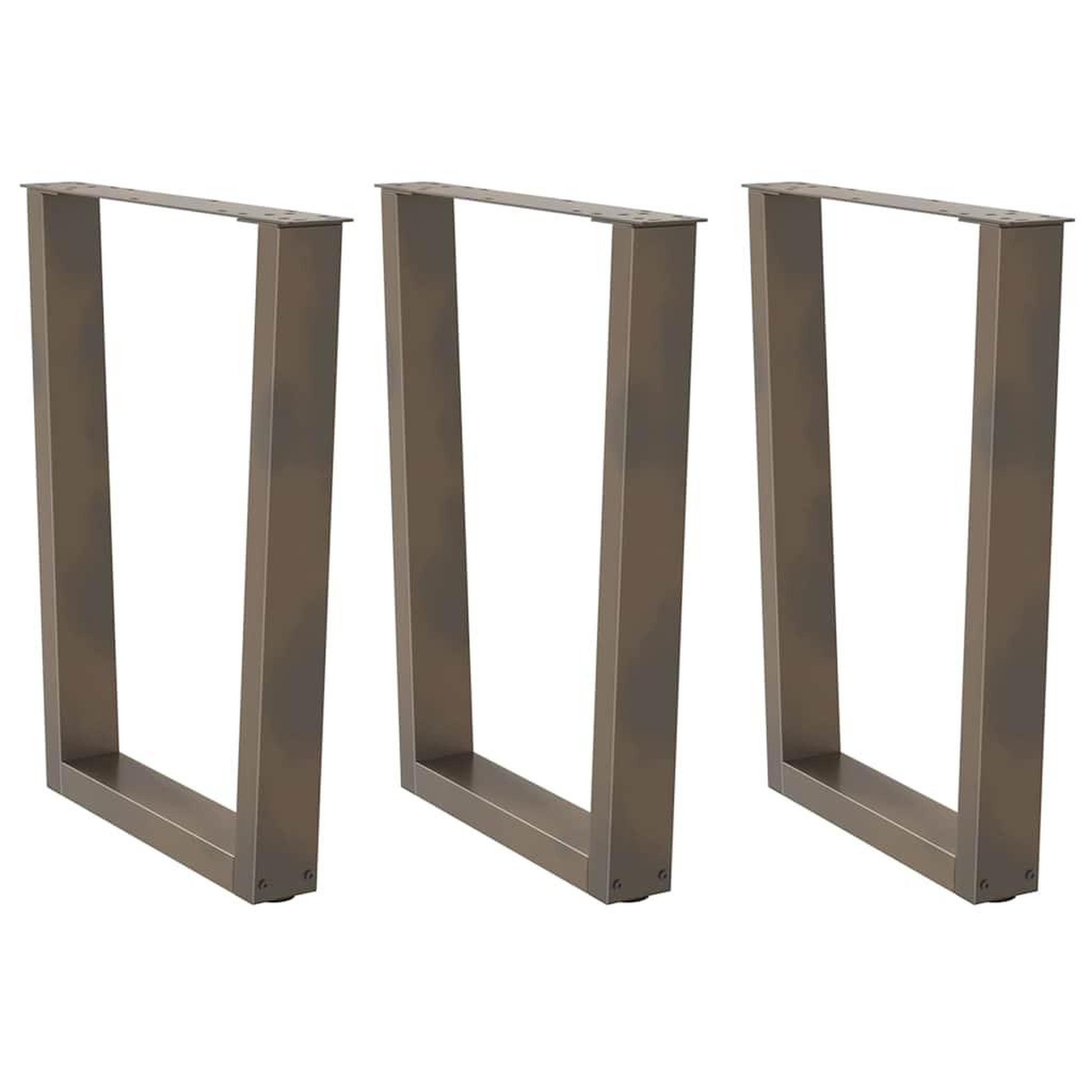 VIDAXL Pieds de table a manger forme V 3 pcs acier naturel acier