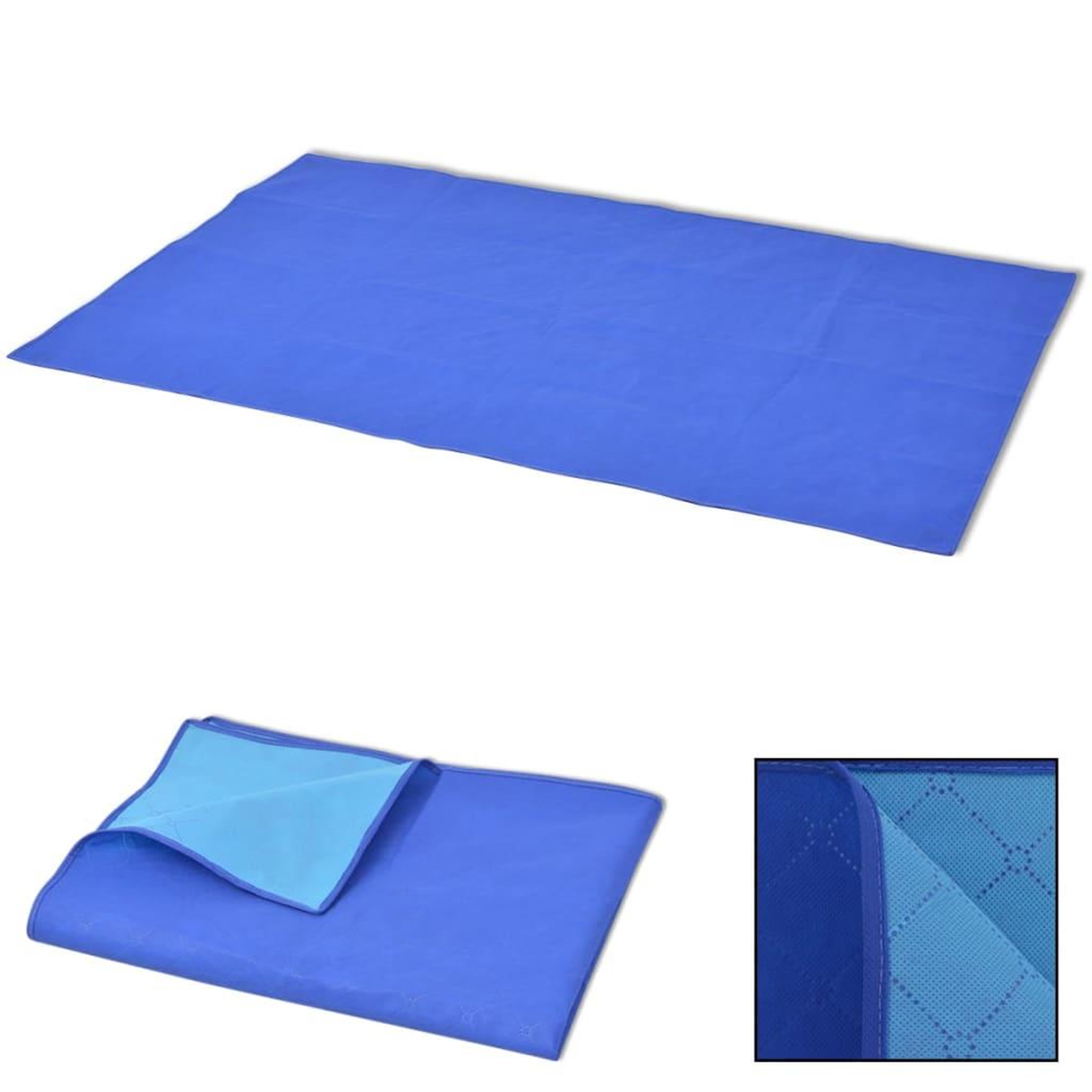 Voir la diapositive 1 : VIDAXL Couverture de pique-nique Bleu et bleu clair 150 x 200 cm