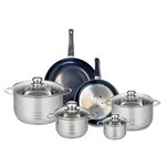 ELO Ensemble de 2 Poêles de cuisson 24 et 28 cm et 4 faitouts 12, 16, 20 et 24 cm Elo Prima Brillant