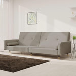 VIDAXL Canape-lit a 2 places avec deux oreillers Gris clair Velours