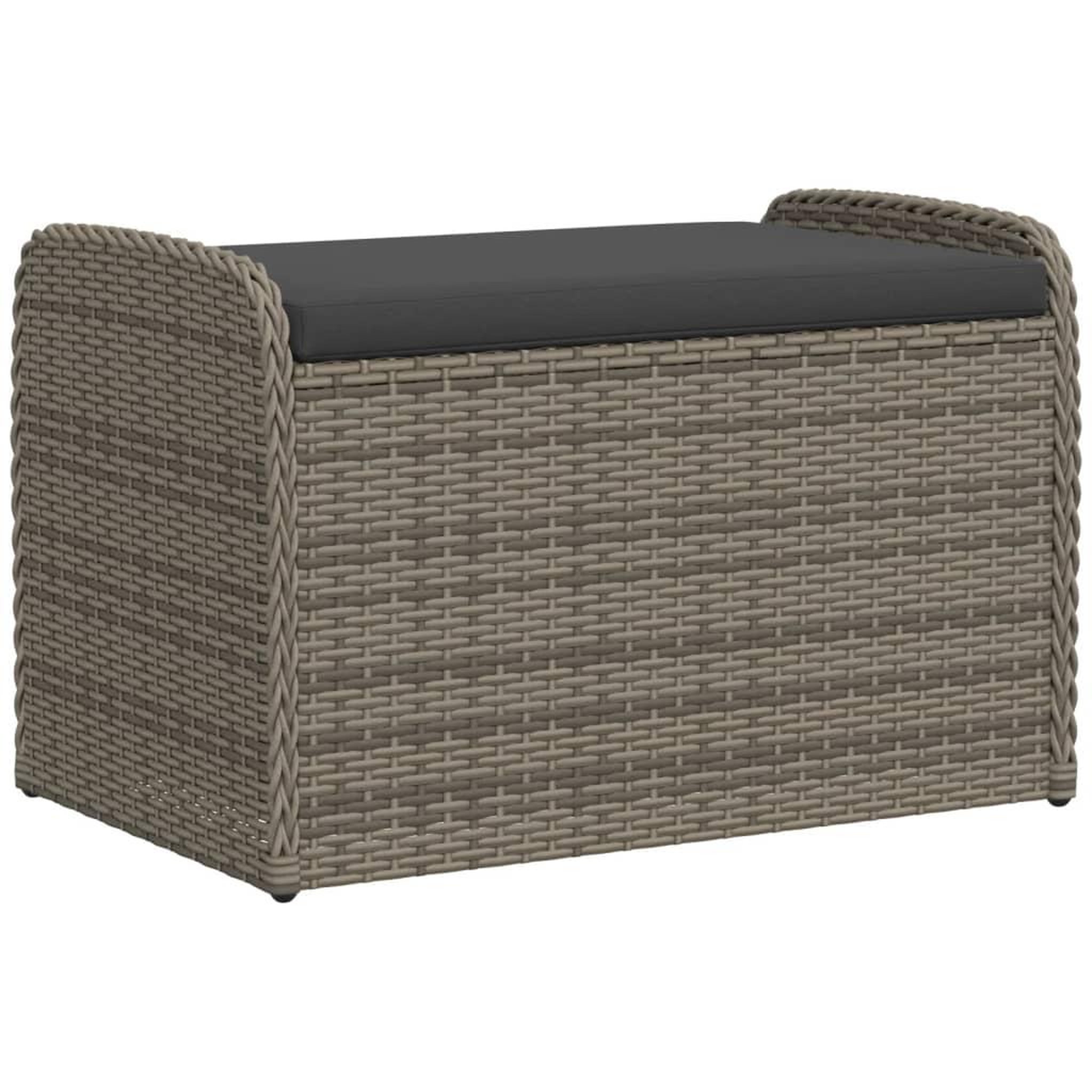 Voir la diapositive 2 : VIDAXL Banc de rangement avec coussin gris 80x51x52 cm resine tressee