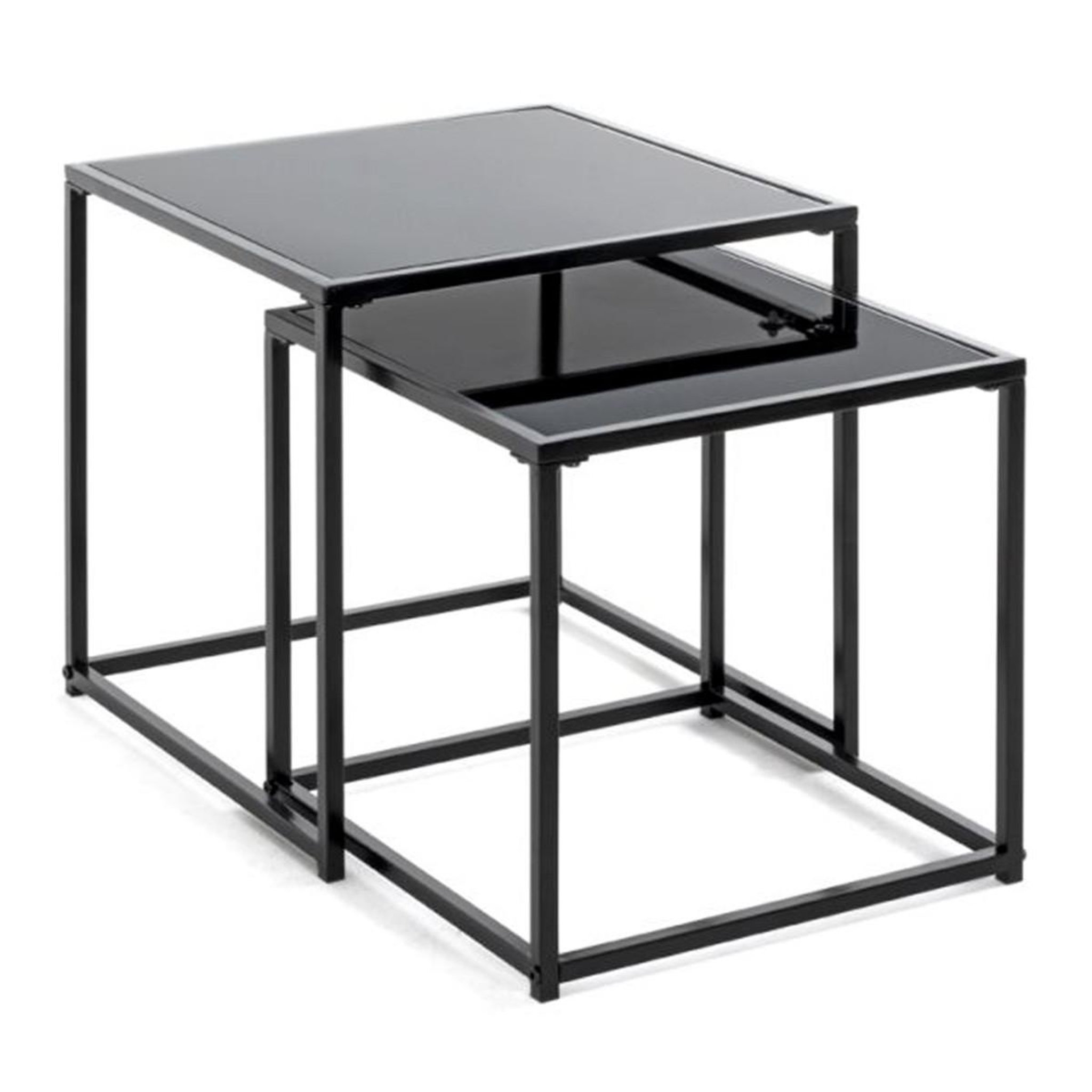 Paris Prix Lot de 2 tables d'appoint  cromano  40cm noir