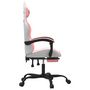 Voir la diapositive 4 : VIDAXL Chaise de jeu pivotante et repose-pied Blanc et rose Similicuir
