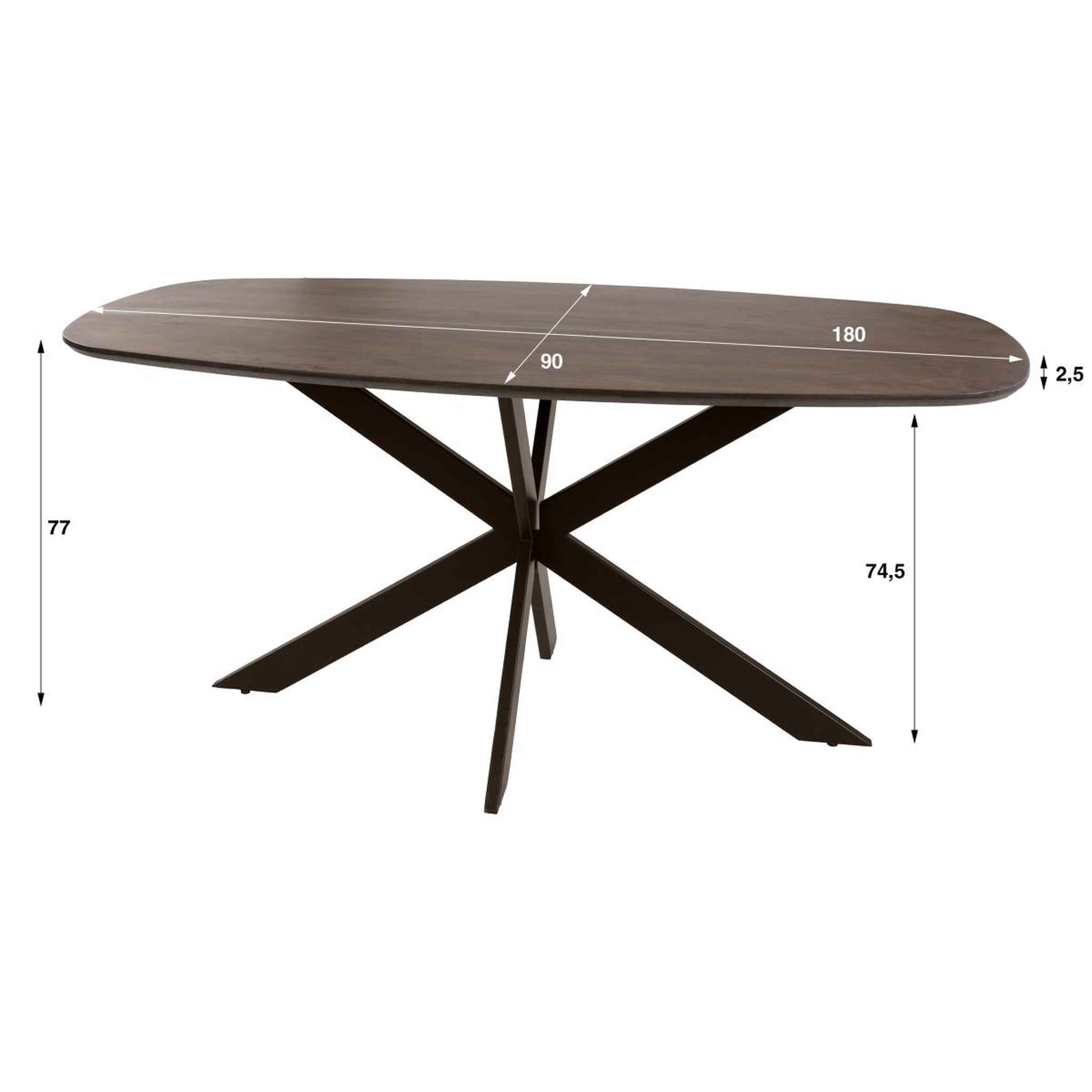 Voir la diapositive 6 : JLC KREATION Table à manger danoise ovale 180cm en bois massif hiza