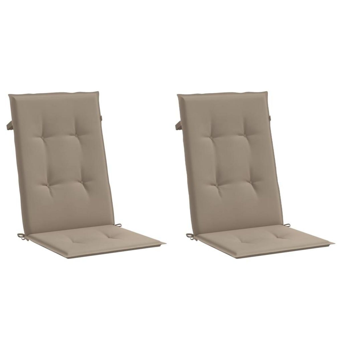 VIDAXL Coussins de chaise de jardin dossier haut lot de 2 taupe tissu