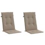 Voir la diapositive 3 : VIDAXL Coussins de chaise de jardin dossier haut lot de 2 taupe tissu