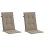 Voir la diapositive 3 : VIDAXL Coussins de chaise de jardin dossier haut lot de 2 taupe tissu