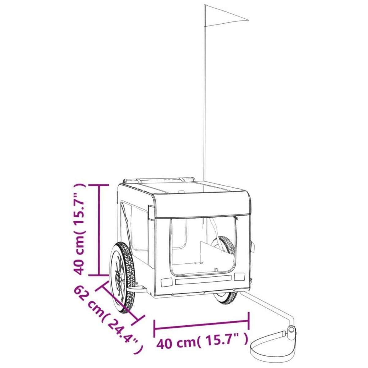 VIDAXL Remorque de velo pour animaux de compagnie rouge et noir