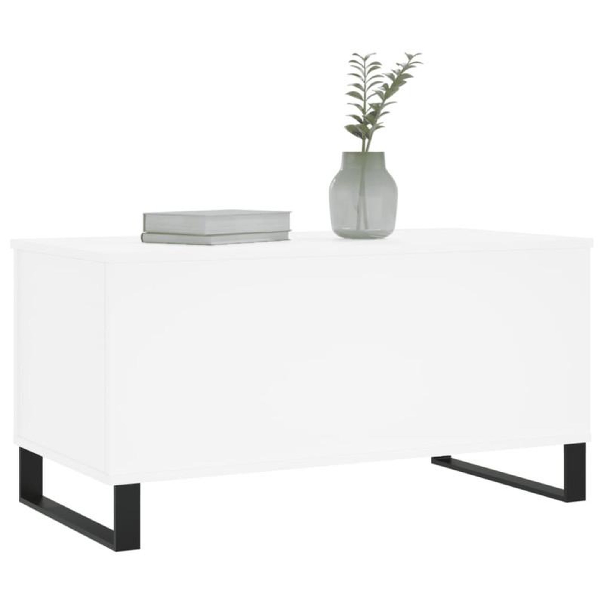 Voir la diapositive 4 : VIDAXL Table basse Blanc 90x44,5x45 cm Bois d ingénierie
