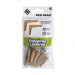RED HEAD kit chevilles à expansion etagère légère RED HEAD, Diam.8 x L.32 mm