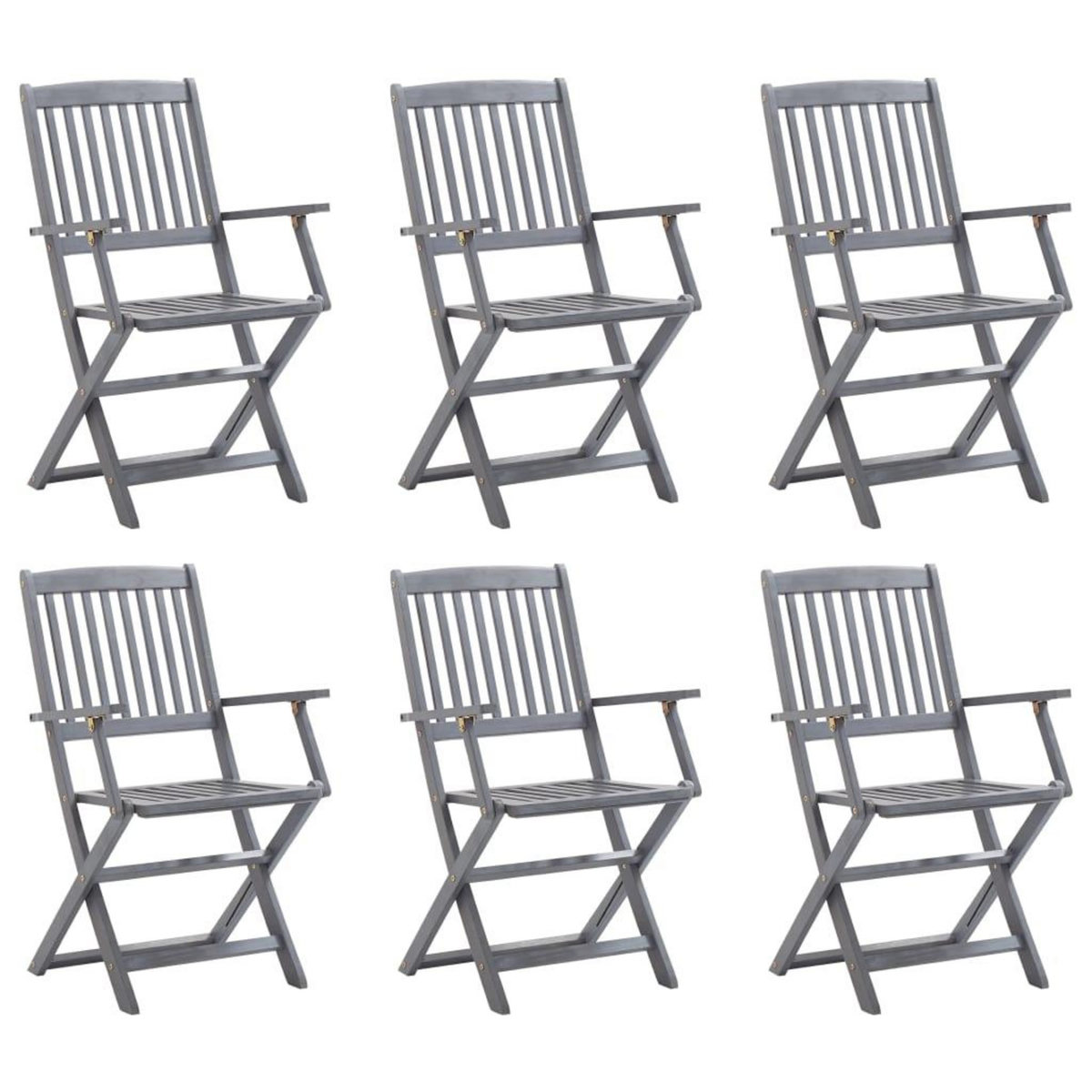 VIDAXL Chaises pliables d'exterieur lot de 6 Bois d'acacia solide