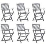 VIDAXL Chaises pliables d'exterieur lot de 6 Bois d'acacia solide
