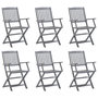 Voir la diapositive 1 : VIDAXL Chaises pliables d'exterieur lot de 6 Bois d'acacia solide