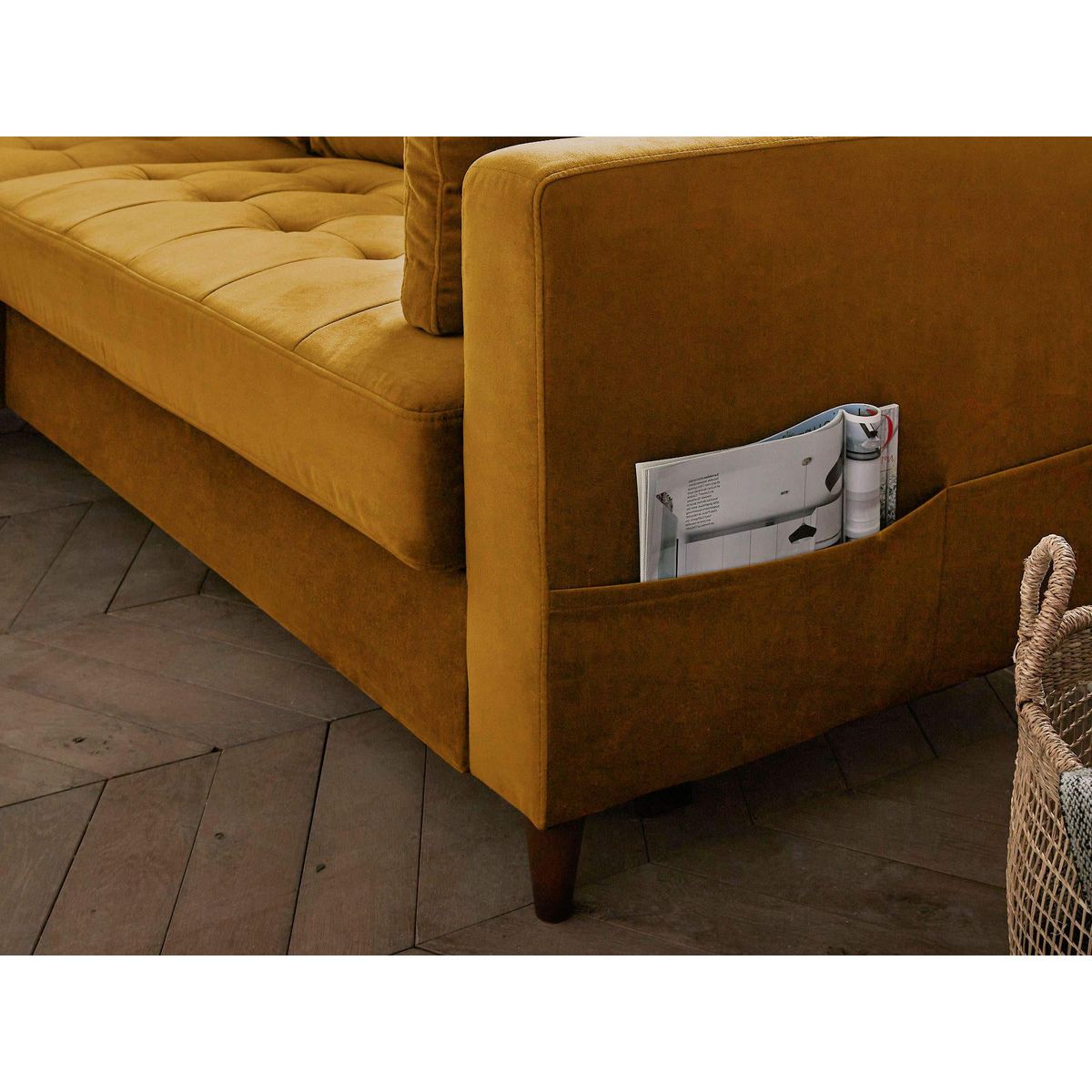 LISA DESIGN Anna - canapé d'angle gauche - 4 places - convertible avec coffre - en velours