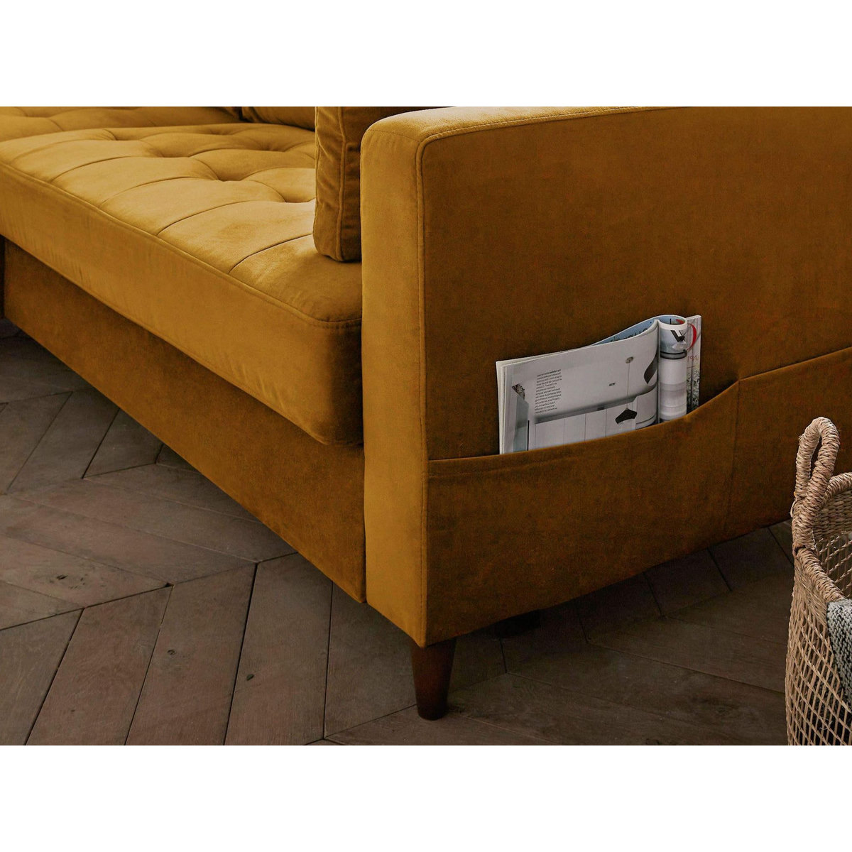 LISA DESIGN Anna - canapé d'angle gauche - 4 places - convertible avec coffre - en velours