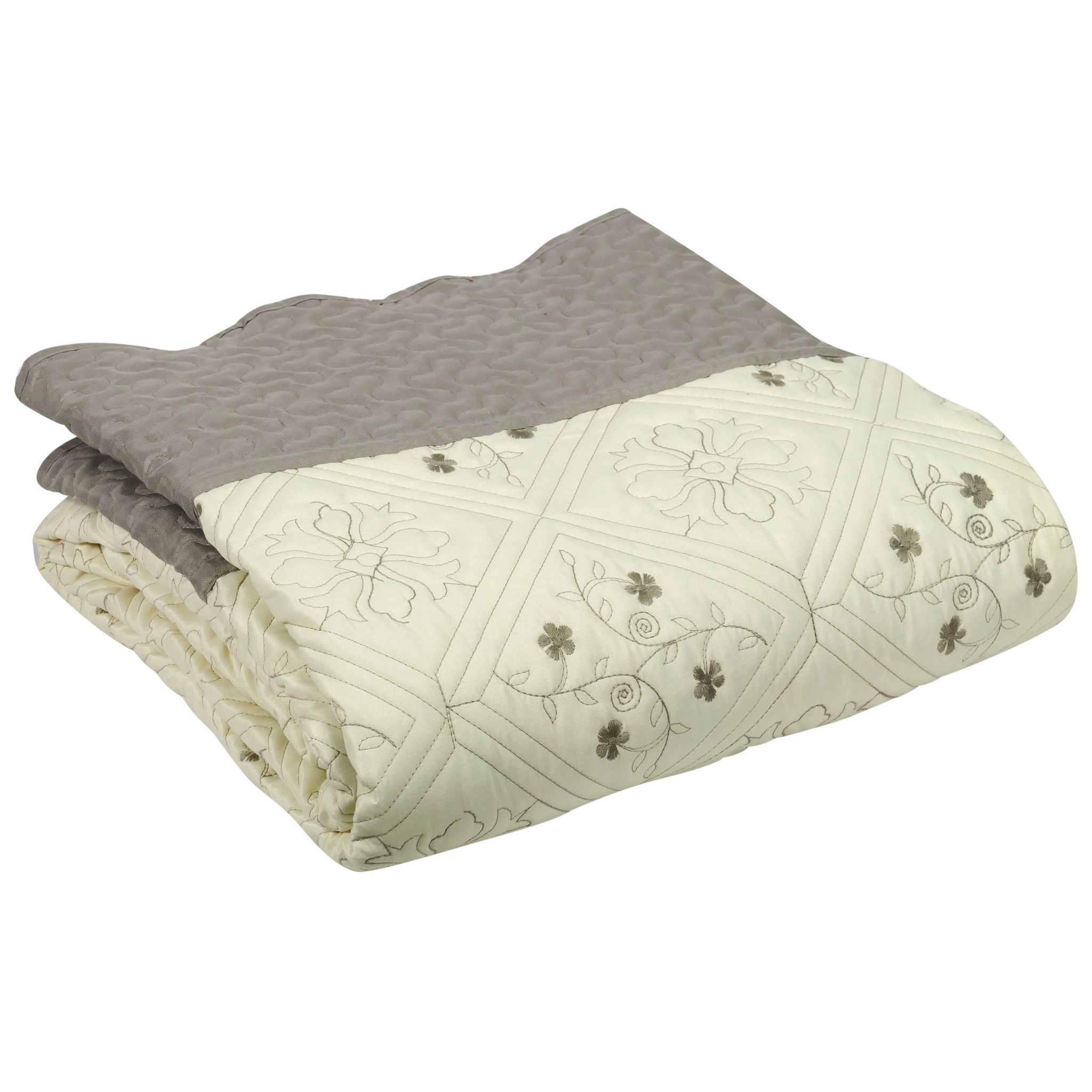 uyeoco Couvre-Lit Matelassé De Luxe Dessus Lit 2 Personnes Matelasse Boutis 100% Coton Brodé