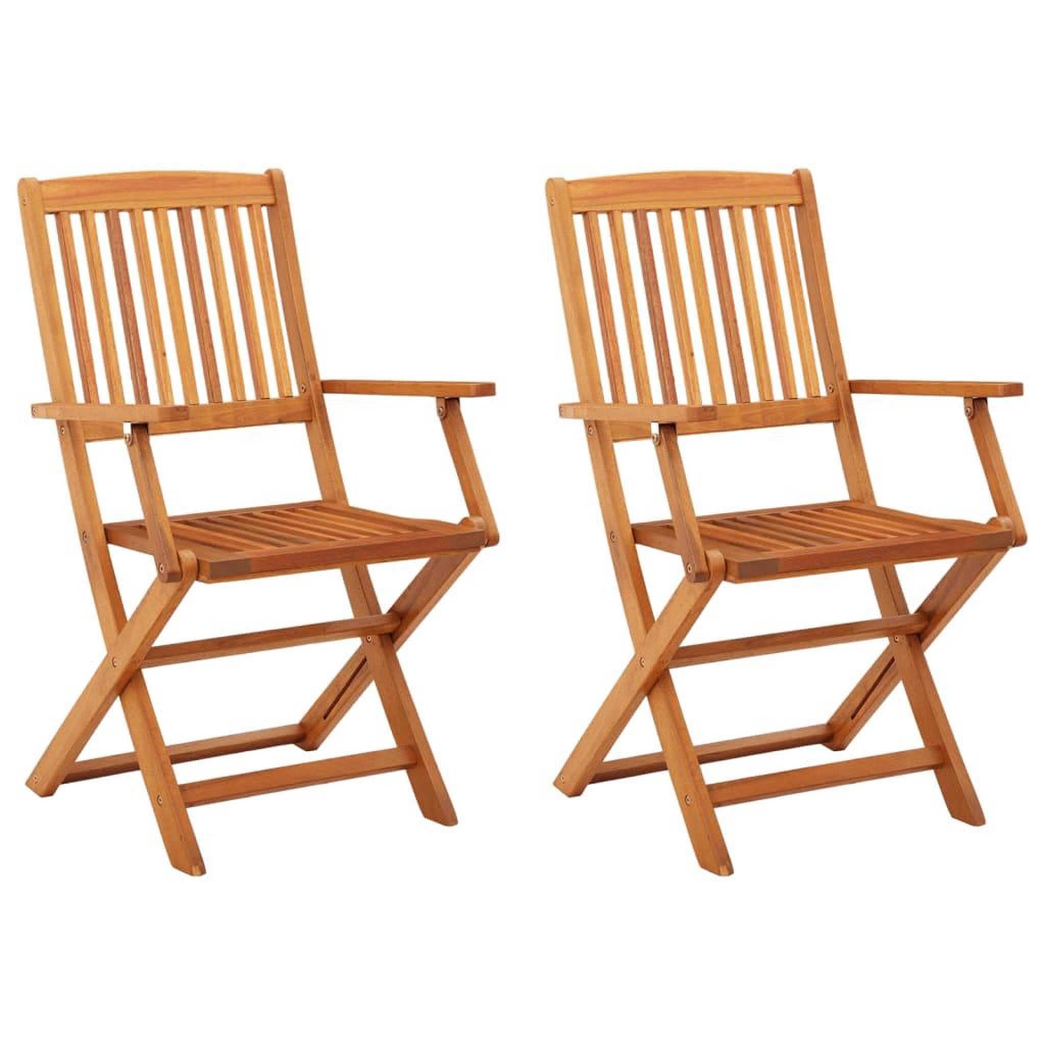 Voir la diapositive 1 : VIDAXL Chaises de jardin pliables lot de 2 Bois d'eucalyptus massif