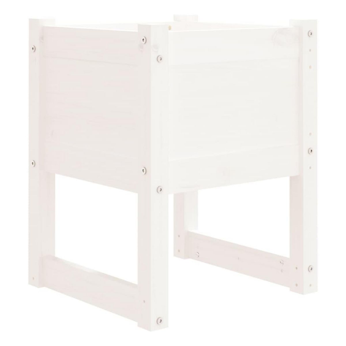 VIDAXL Jardinieres 2 pcs Blanc 40x40x52,5 cm Bois massif de pin