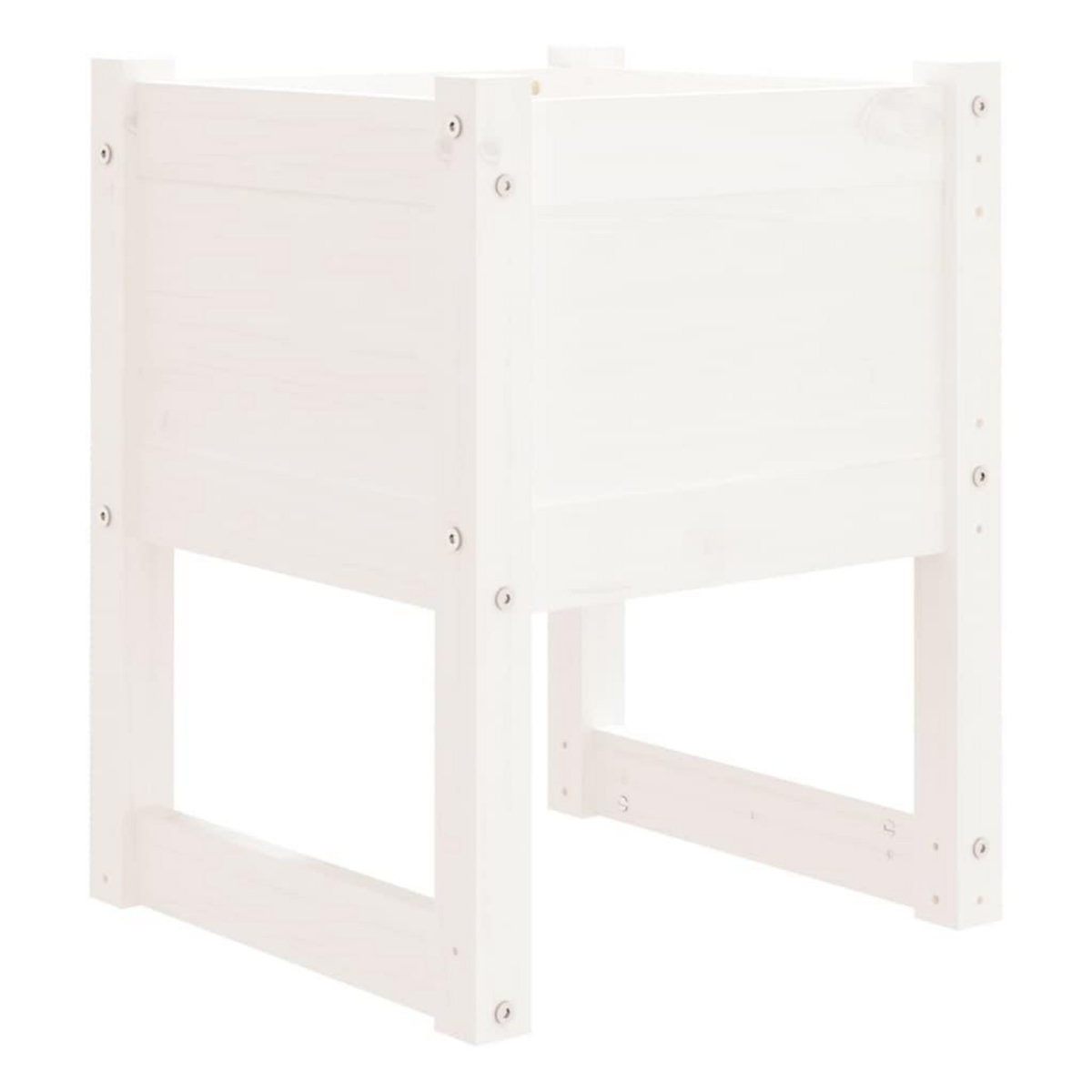 VIDAXL Jardinieres 2 pcs Blanc 40x40x52,5 cm Bois massif de pin
