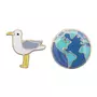 RICO DESIGN 2 Pin's - Mouette + Globe terrestre