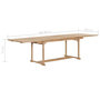 Voir la diapositive 6 : VIDAXL Table extensible de jardin 180-280x100x75 cm Teck solide